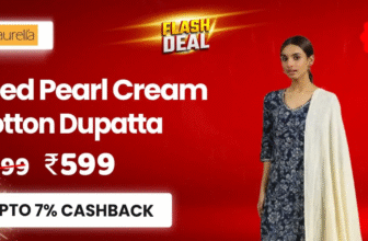 Seed Pearl Cream Cotton Dupatta
